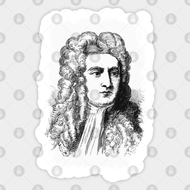 Sir Isaac Newton / Retouched Fan Art Sticker by Naumovski